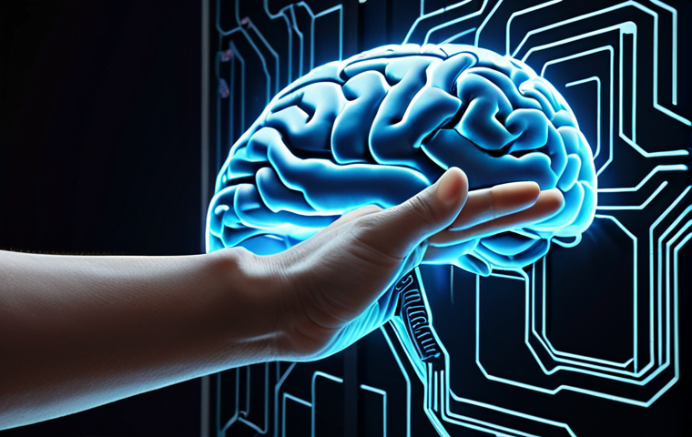 **
A dynamic scene depicting a human hand reaching out to touch a glowing circuit board or a stylized brain made of code. The overall feeling should be collaborative and optimistic, symbolizing the partnership between human and artificial intelligence. Emphasize creativity and innovation, maybe with abstract shapes or visual representations of data flowing.
**